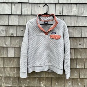 Grey Patagonia Organic Cotton Quilt Snap-T Pullover